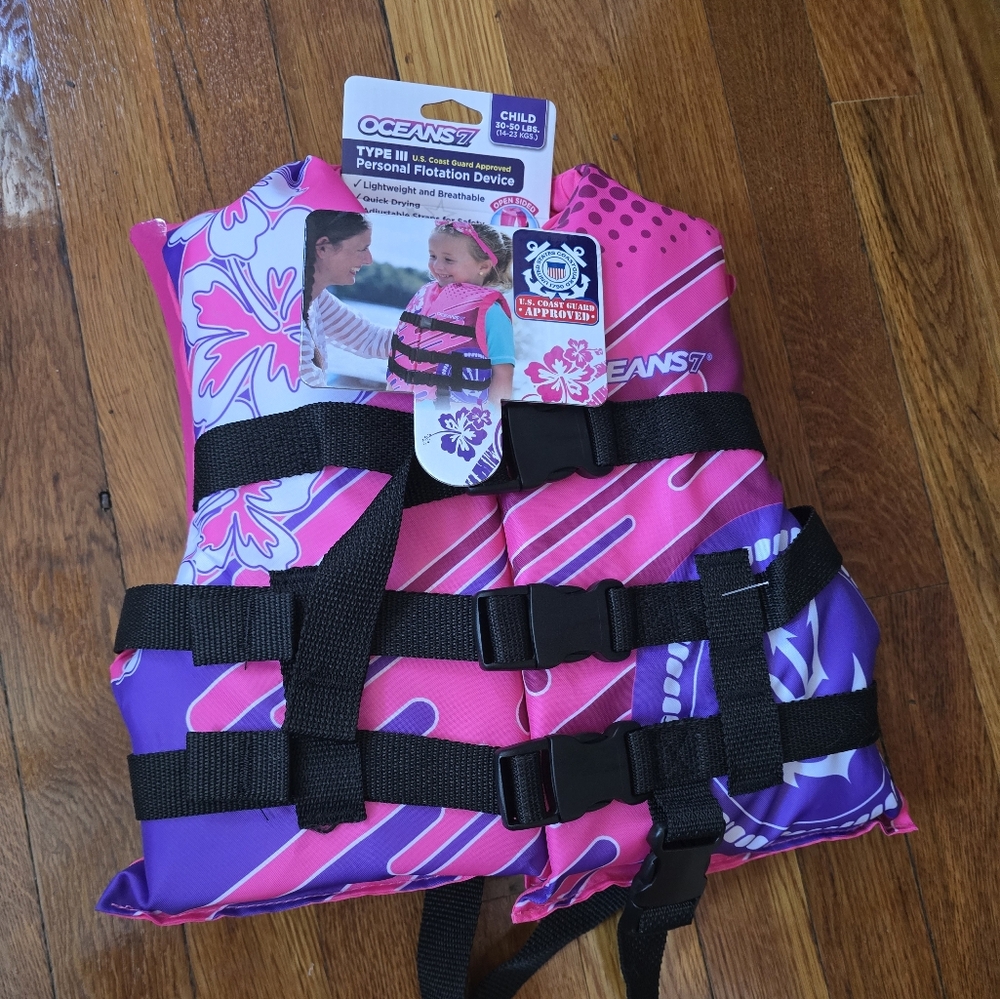 Oceans7 Pink and Purple Child's Life Jacket